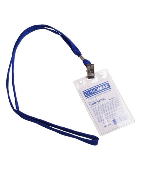 Ecuson vertical B1 64x108mm  cu șiret și clip, BUROMAX